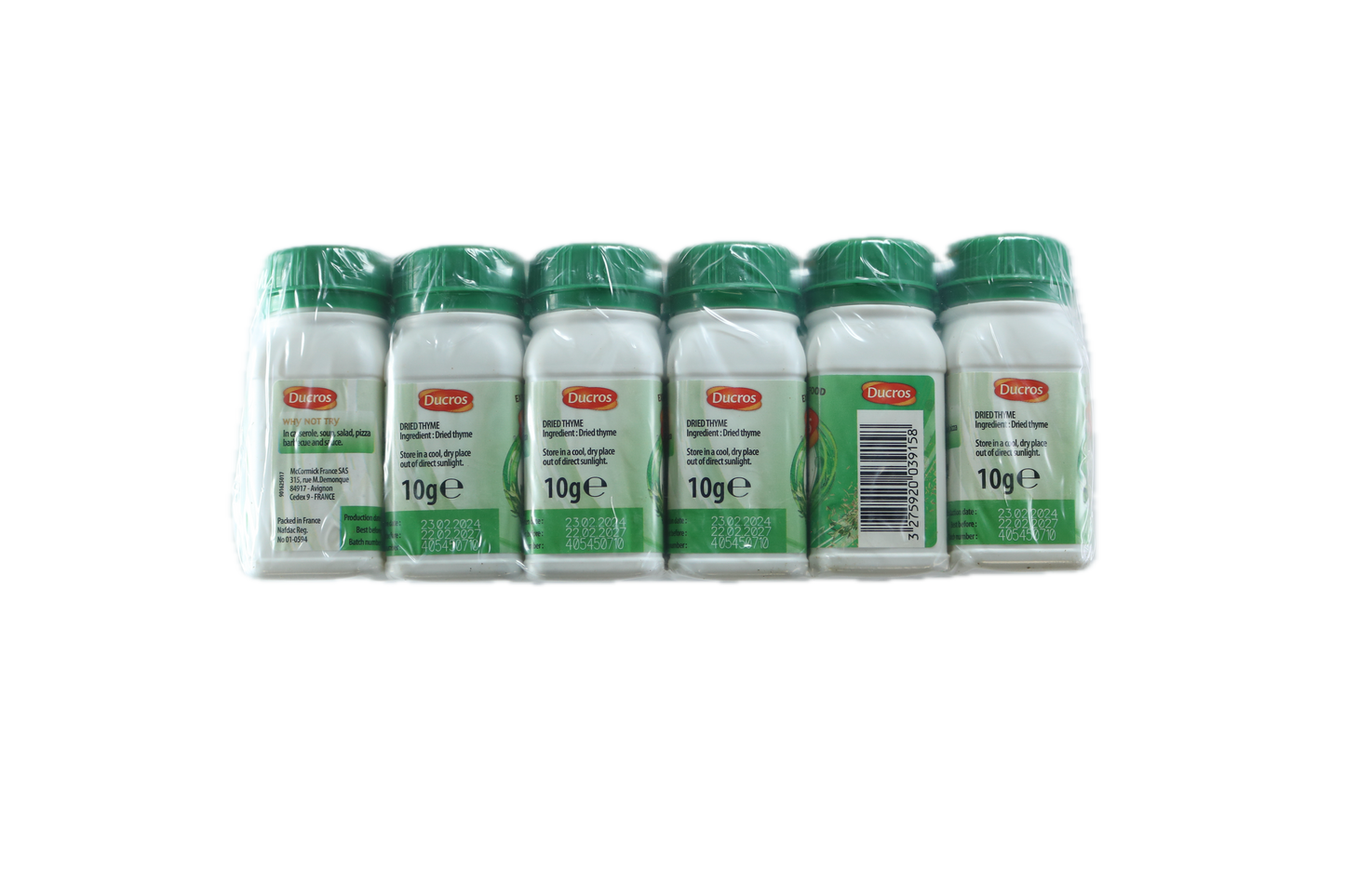 Ducros Dried Thyme – 10g x 12 Containers _ Aromatic Herb for Cooking